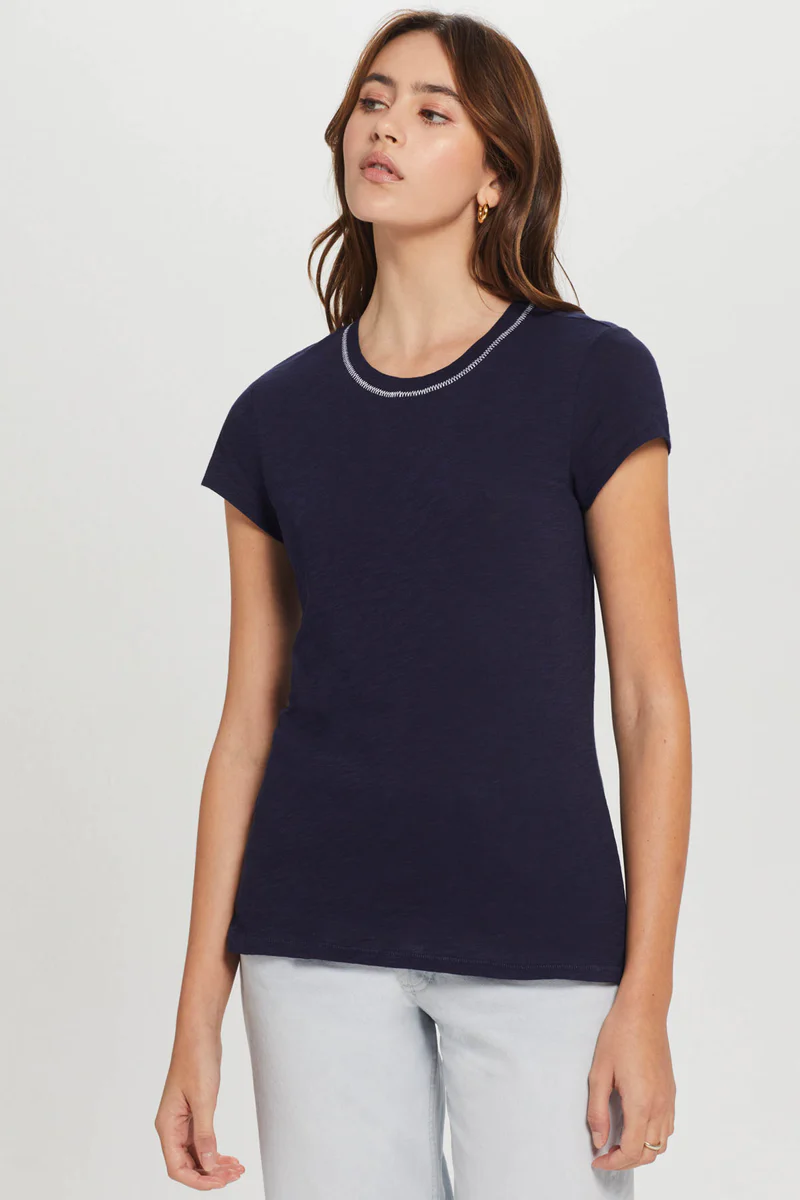 Contrast Stitch Ringer Tee